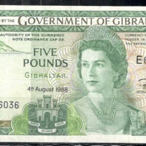 Gibraltar  5 libras 1988