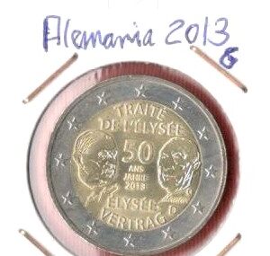 2013.- Alemania 2 euros. Tratado Elíseo.