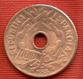 2ª  REPUBLICA.  1938  25 Céntimos