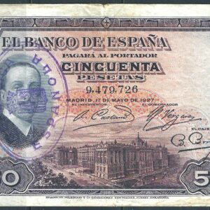 1927 MAYO 10 . 50 PESETAS RESELLADO