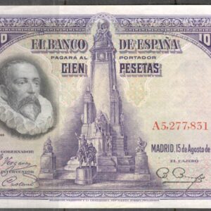 1928 AGOSTO 15.  100 PESETAS  SERIE A