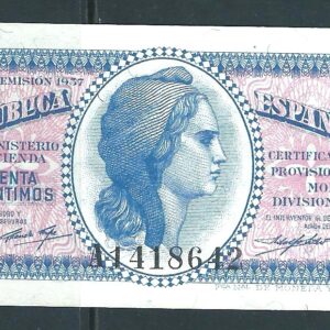 1937 Ministerio de Hacienda 50 Céntimos Serie A