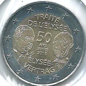 2013.-Francia 2 euros,50 aniversario del Tratado del Elíseo