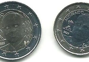 2025.- Mónaco  1 y 2 euros.  Nuevos diseños