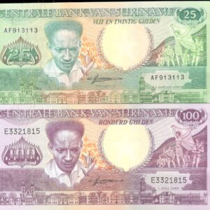 Surinam 50 y 100 Gulden 1986
