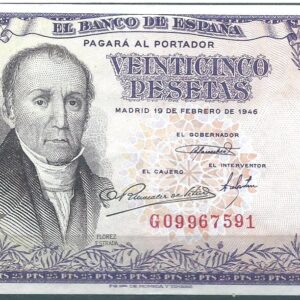 1946.-25 Pesetas 19 Febrero 1946 Serie G