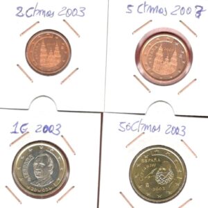 2003.- Serie 8 valores. De  1 céntimo  a 2 euros
