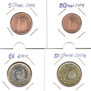 2004.- Serie 8 valores. De  1 céntimo  a 2 euros
