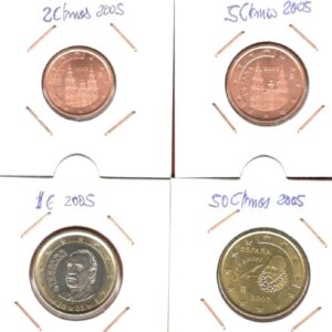 2005.- Serie 8 valores 1 centimo a 2 euros