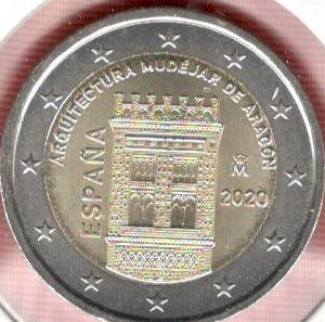 2020.- 2 Euros Aragón, arquitectura Mudéjar