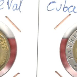 Cuba 1 peso 2015 y 5 pesos 2017.