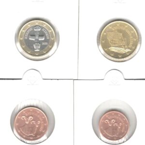 CHIPRE. Serie de euros (valores de 1 céntimo a dos euros) años varios