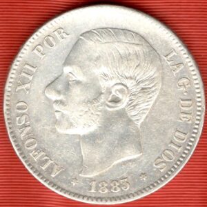 1883.- Alfonso XII 5 Pesetas M.S.M