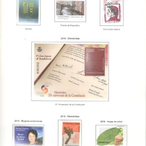 2018.-Andorra Española , año completo + hojas