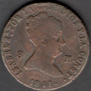 Isabel II 1841  8 maravedis CECA  Segovia