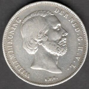 Países Bajos ½ Florín 1868.  Rey Guillermo III.