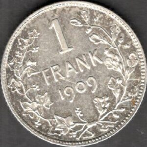 Bélgica 1909 1 franco.  Texto holandés