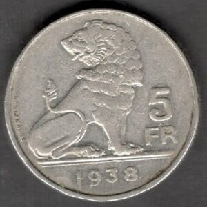 Bélgica 1938 5 francos.
