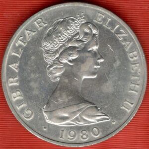 Gibraltar 1980 1 Corona 80. Emisión conmemorativa