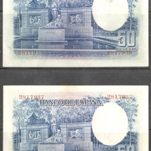 1395.- 50 Pesetas 22/07/1935 Pareja correlativa
