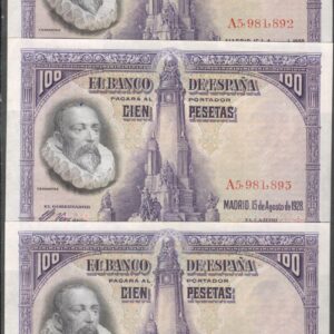 1928.- 100 Pesetas 15/08/1928 Trio
