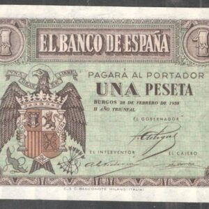 1938.-1 Peseta 28 Febrero 1938 Serie B