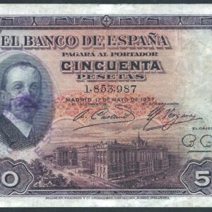 1927.- 50 Pesetas 17 Mayo 1927. Resello azul