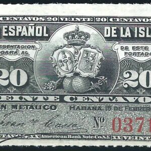 1897.-  Isla de Cuba 20 centavos 15/02/1987