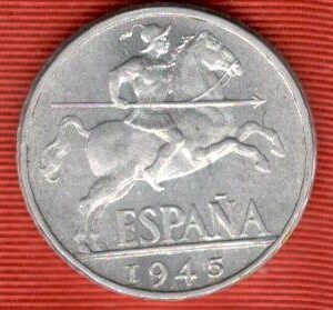 1945.- 10 Céntimos         Jinete ibérico