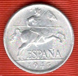 1945.- 5 Céntimos               Jinete ibérico