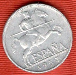 1953.- 5 Céntimos               Jinete ibérico